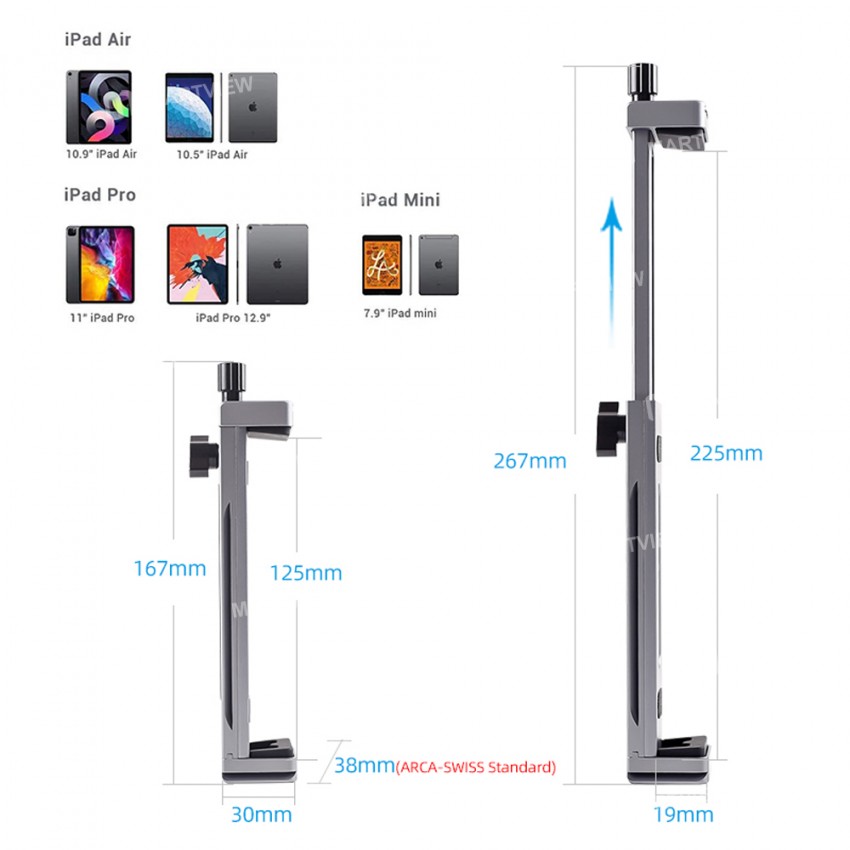 XJ-15 Universal Aluminum Alloy Tablet Phone Stand Holder Clip