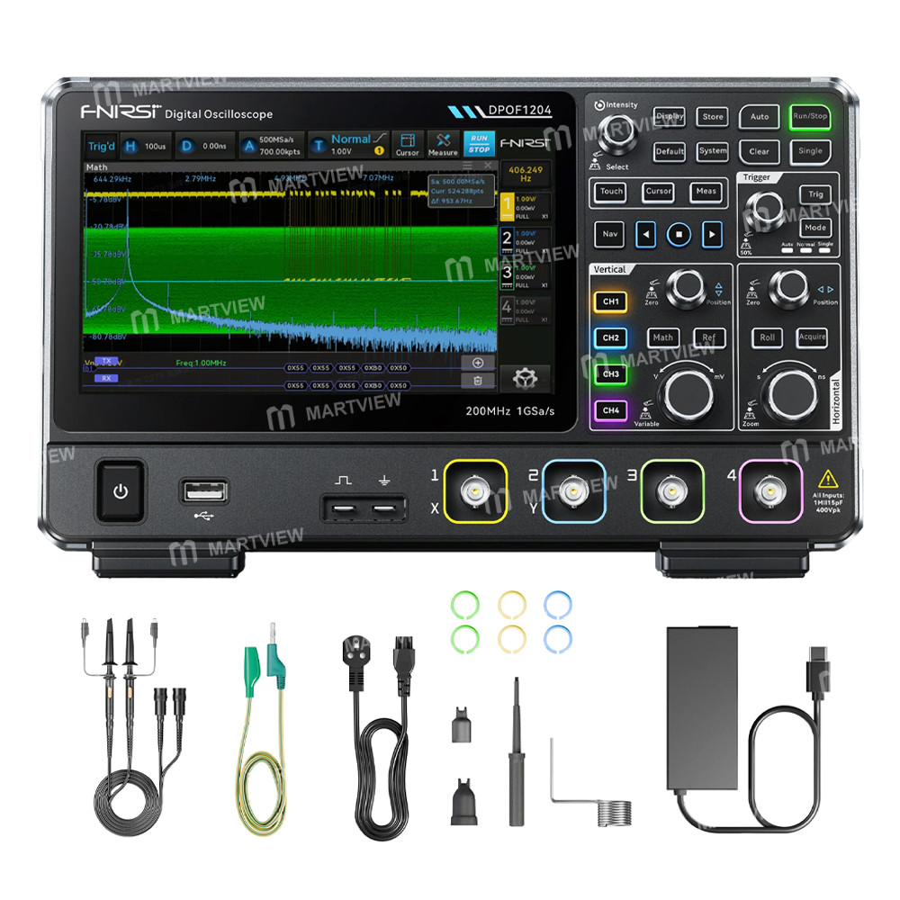 fnirsi dpof1204-200mhz-1gsa-s-4-channel-high-refresh-rate-desktop-digital-fluorescence-oscilloscope-