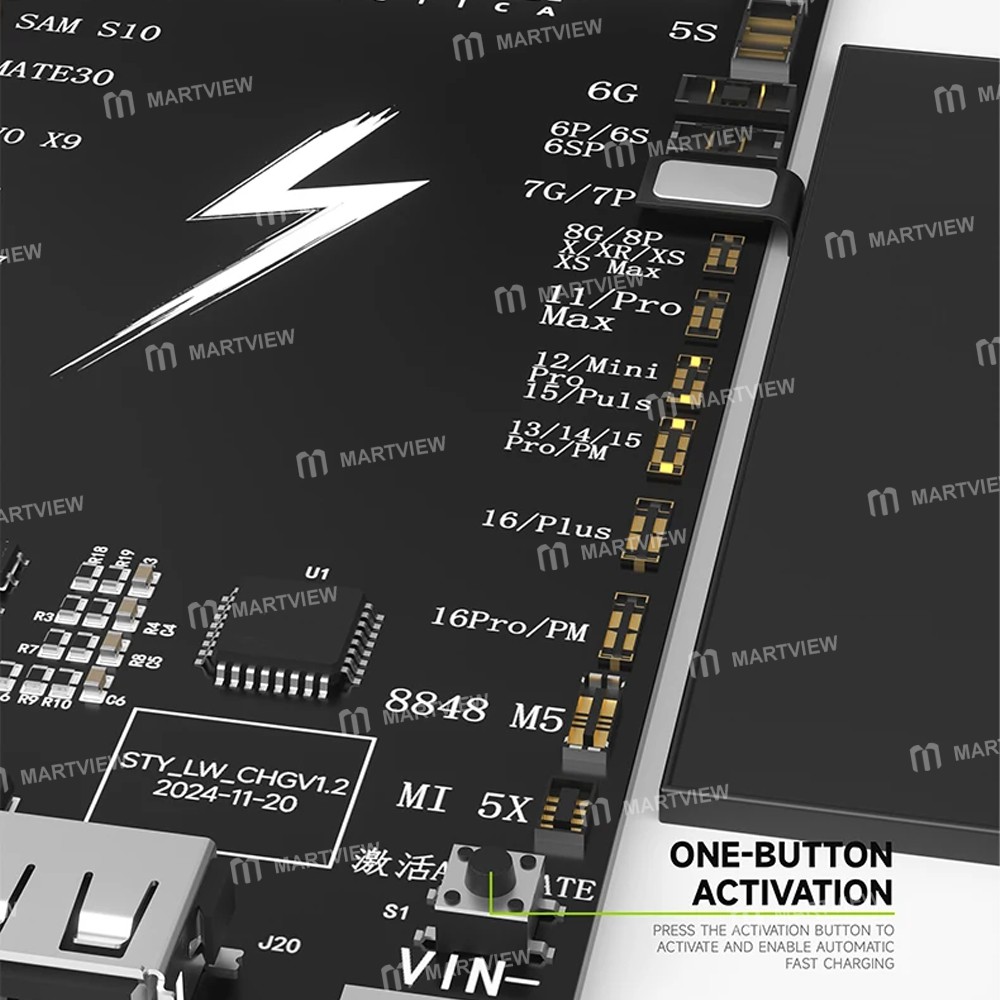 luowei lw-b03-battery-fast-charging-activation-board-for-iphone-6-to-16pm-android-8