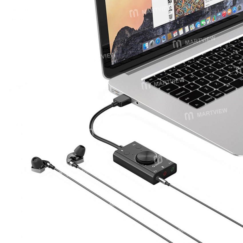 Orico SC2 Free Drive External USB Sound Card Stereo Audio Converter with Volume Adjustment