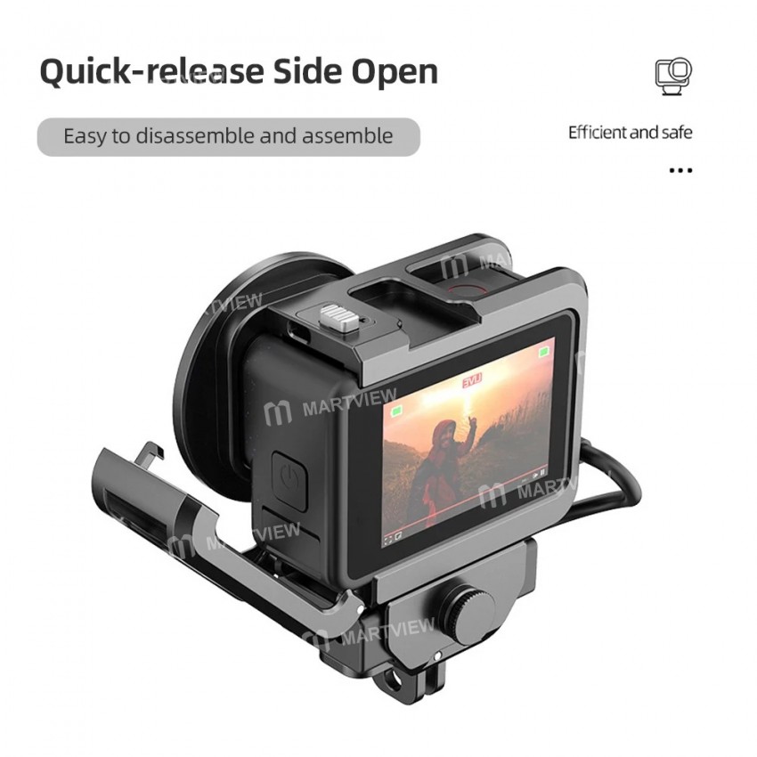 action camera-video-cage-metal-vlog-case-protective-housing-3