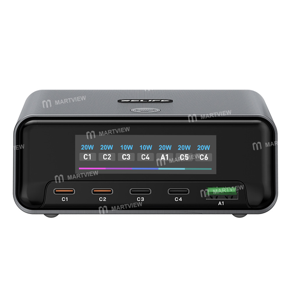 relife q8-pro-120w-gan-multi-port-charger-with-retractable-type-c-cable-compatible-with-avs-dynamic-