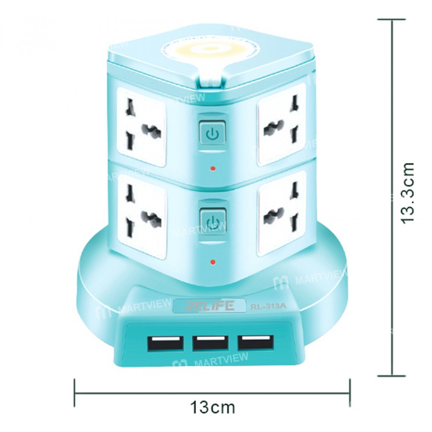 relife rl-313a-10a-multi-function-smart-power-socket-with-3-usb-fast-charge-port-14