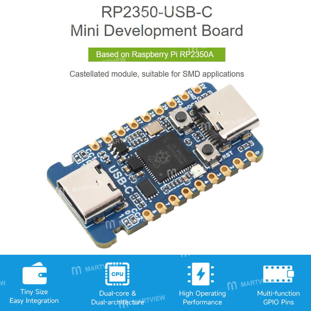rp2350 usb-c-rp2350-usb-cm-mini-development-board-with-type-c-port-based-on-raspberry-pi-rp2350a-1