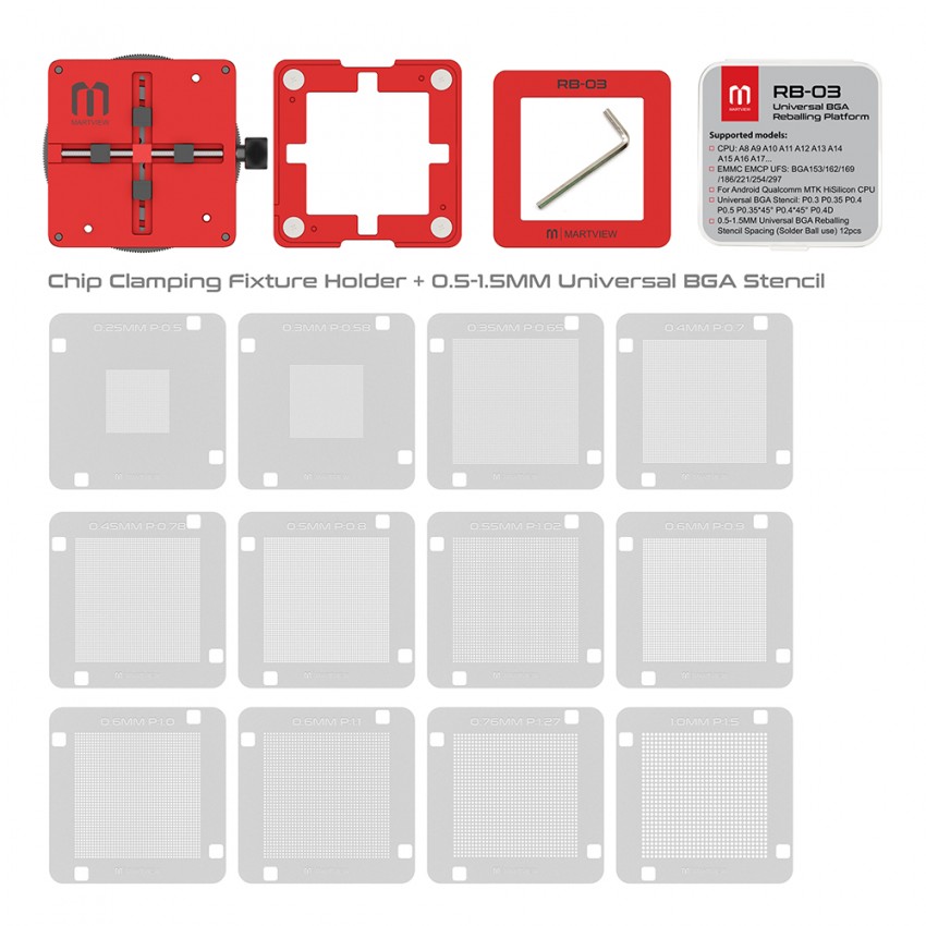 martview rb-03-mulit-funcions-automatic-positioning-universal-bga-reballing-station-holder-template-