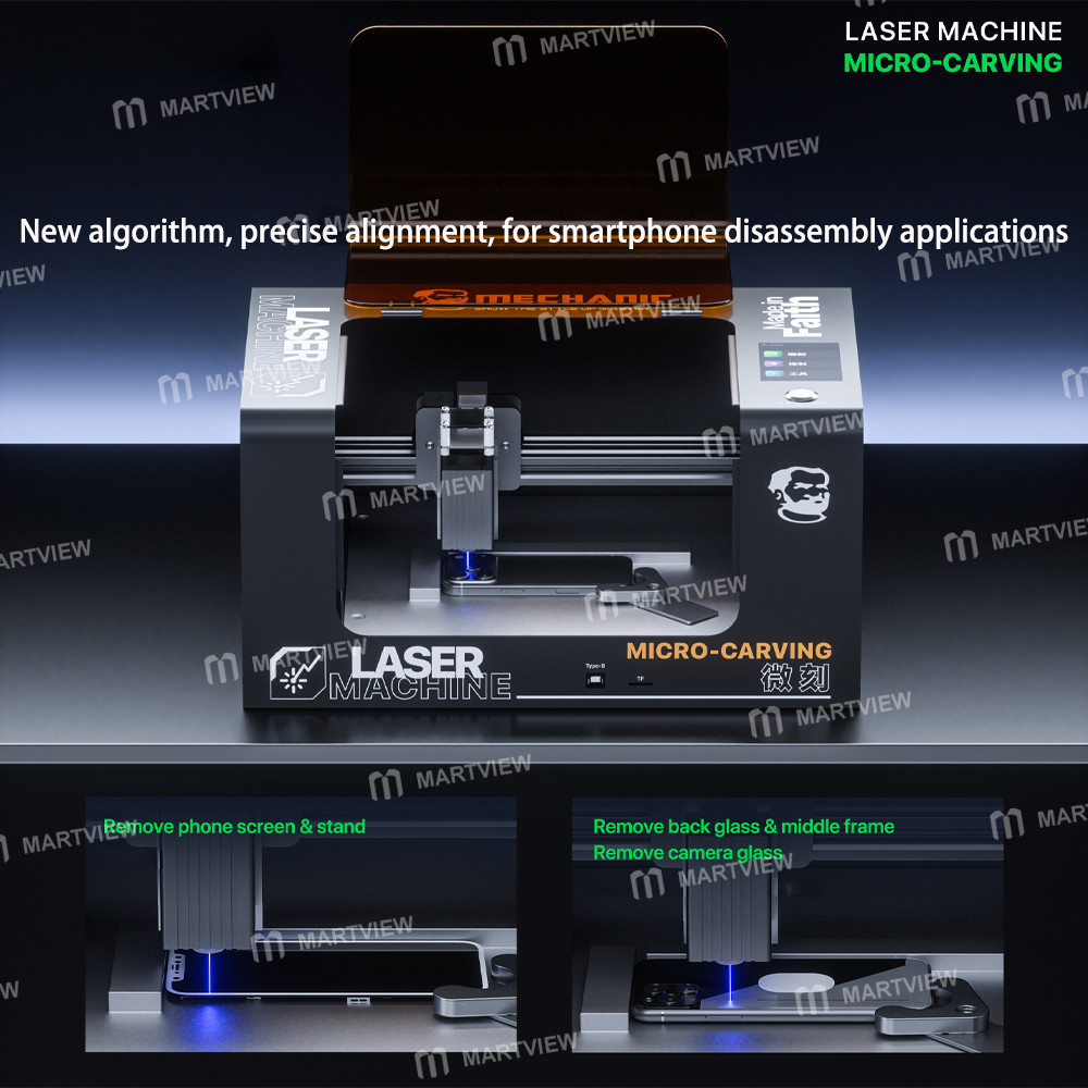 mechanic micro-carving-5w-laser-machine-for-remove-screen-stand-back-glass-middle-frame-camera-glass