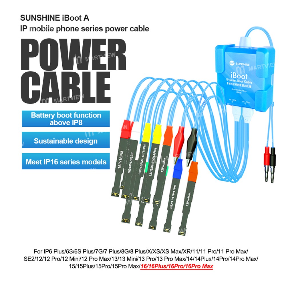 sunshine iboot-a-v100-ip-series-boot-power-cable-for-iphone-6g-to-16pro-max-3