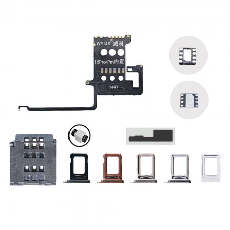 Wylie E-SIM Conversion to 2-SIM Card MEP Integration Solution Supports Supersnow / DB IC for iPhone 16P / 16PM US Version