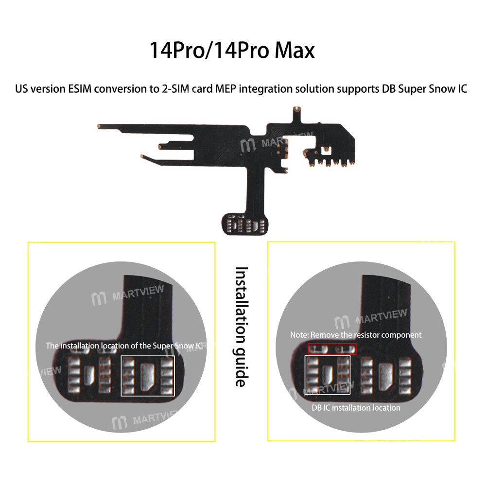 wylie e-sim-conversion-to-2-sim-card-mep-integration-solution-supports-supersnow-db-ic-for-iphone-14