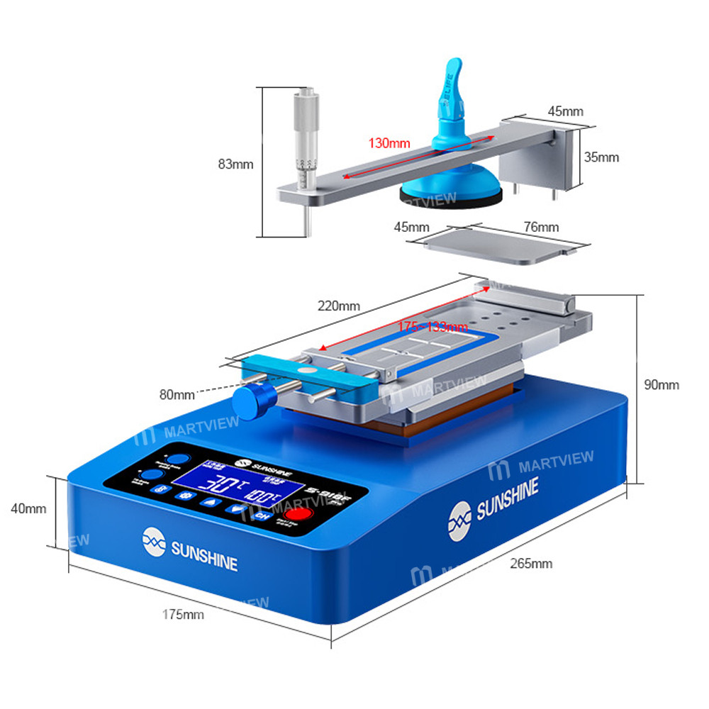 sunshine s-918f-pro-9-inch-strong-silent-noise-reducing-electronic-brake-lcd-screen-heating-separato