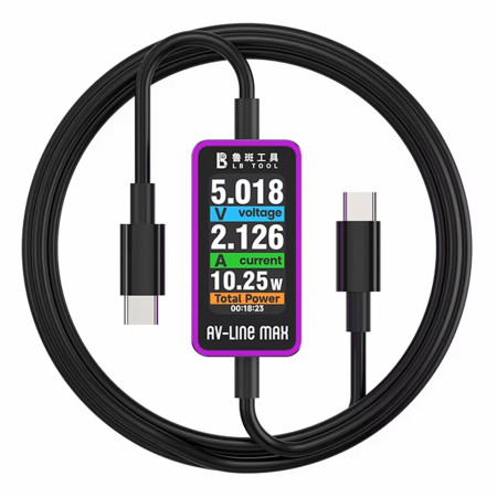 LB Tool AV‑Line Max C to C Intelligent Digital Display Data Cable for Phone & Laptop Fault Diagnostics