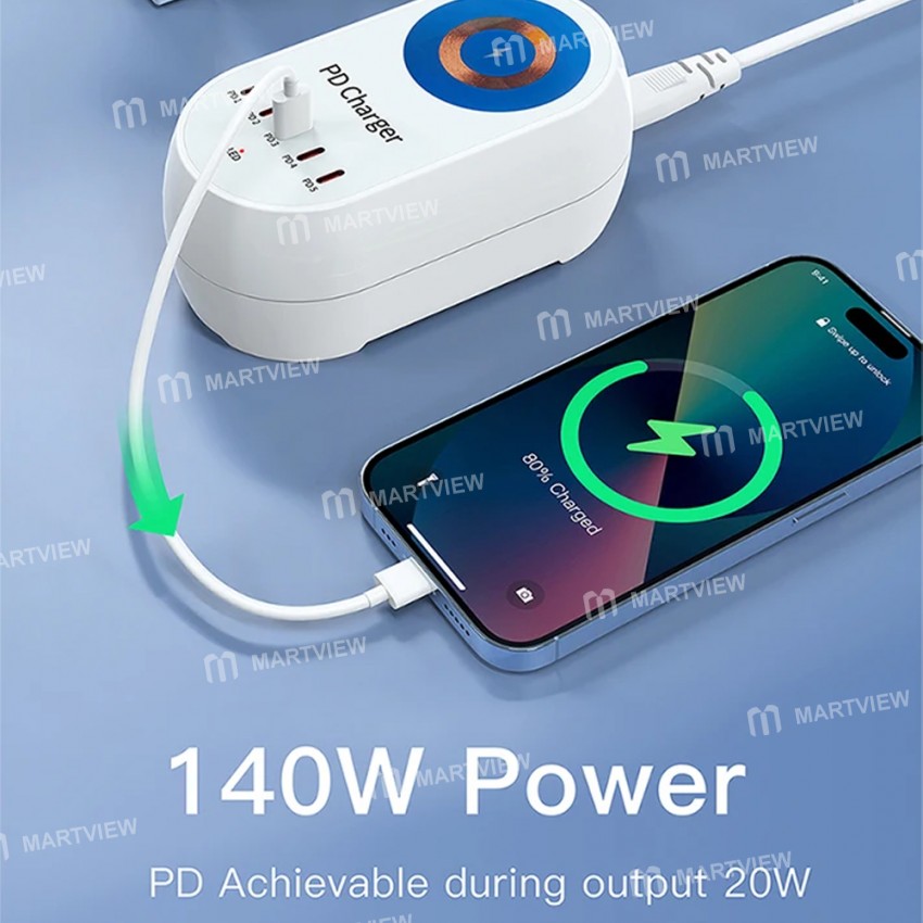 wlx 810c-140w-gan-6-in-1-pd-high-power-intelligent-desktop-charger-with-wireless-charging-13