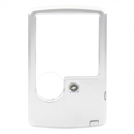 Luxianzi Portable 3X-6X Card-Type Transparent Glass Magnifying with LED Light