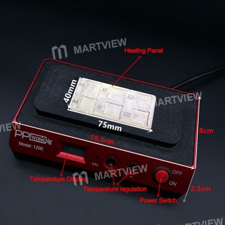 PPD 120E - Upgraded Version Heater iPhone A8 A9 A10 CPU Mini Intelligent Demolition Welding Platform Low Temperature Demolition Rework Station