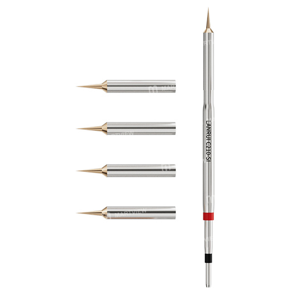 lanrui s01-c210-si-soldering-iron-tip-with-5pcs-ultra-sharp-needles-for-screen-motherboard-flying-wi