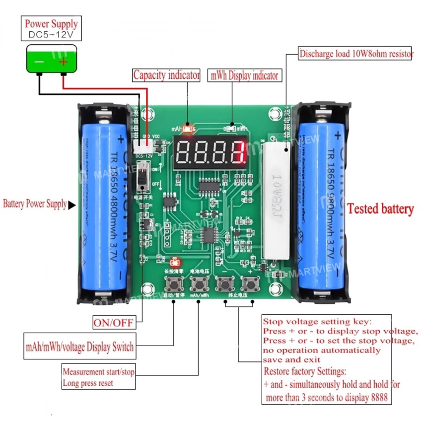 XH-M240 High Precision Digital True Capacity Tester for 18650 Lithium Battery