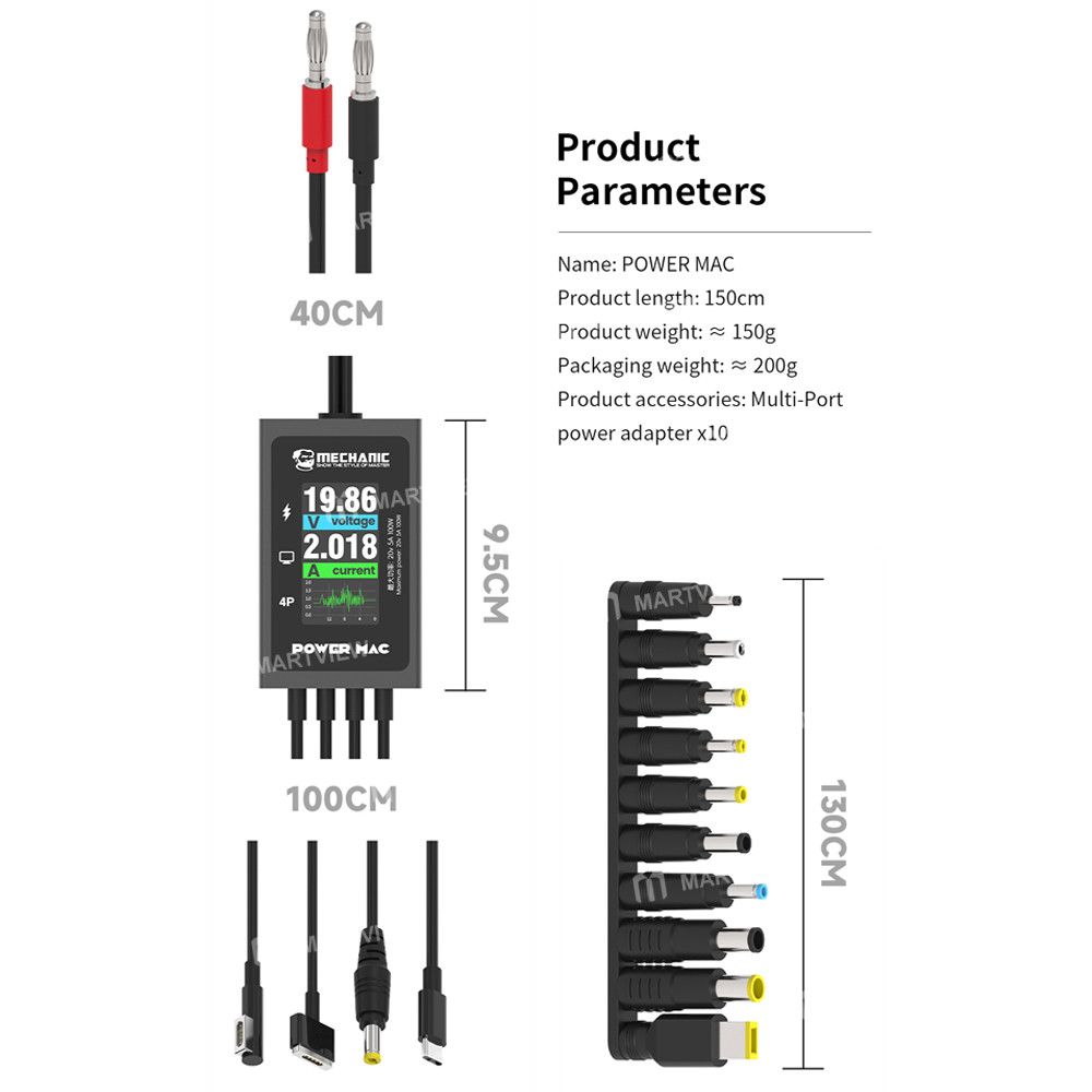 mechanic power-mac-computer-power-cable-for-laptop-repair-includes-usb-c-to-dc-adapter-set-9