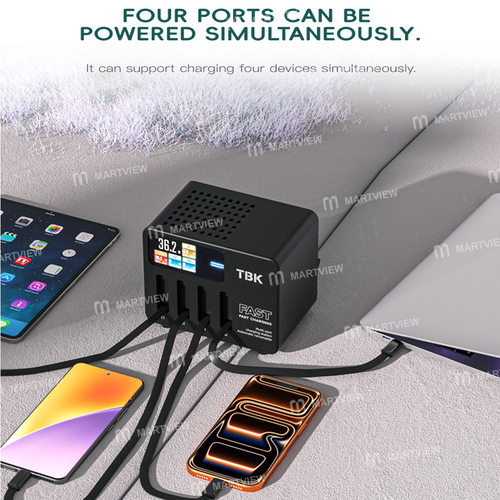 tbk 120w-multi-port-retractable-fast-charging-station-supports-up-to-iphone-40w-android-66w-4