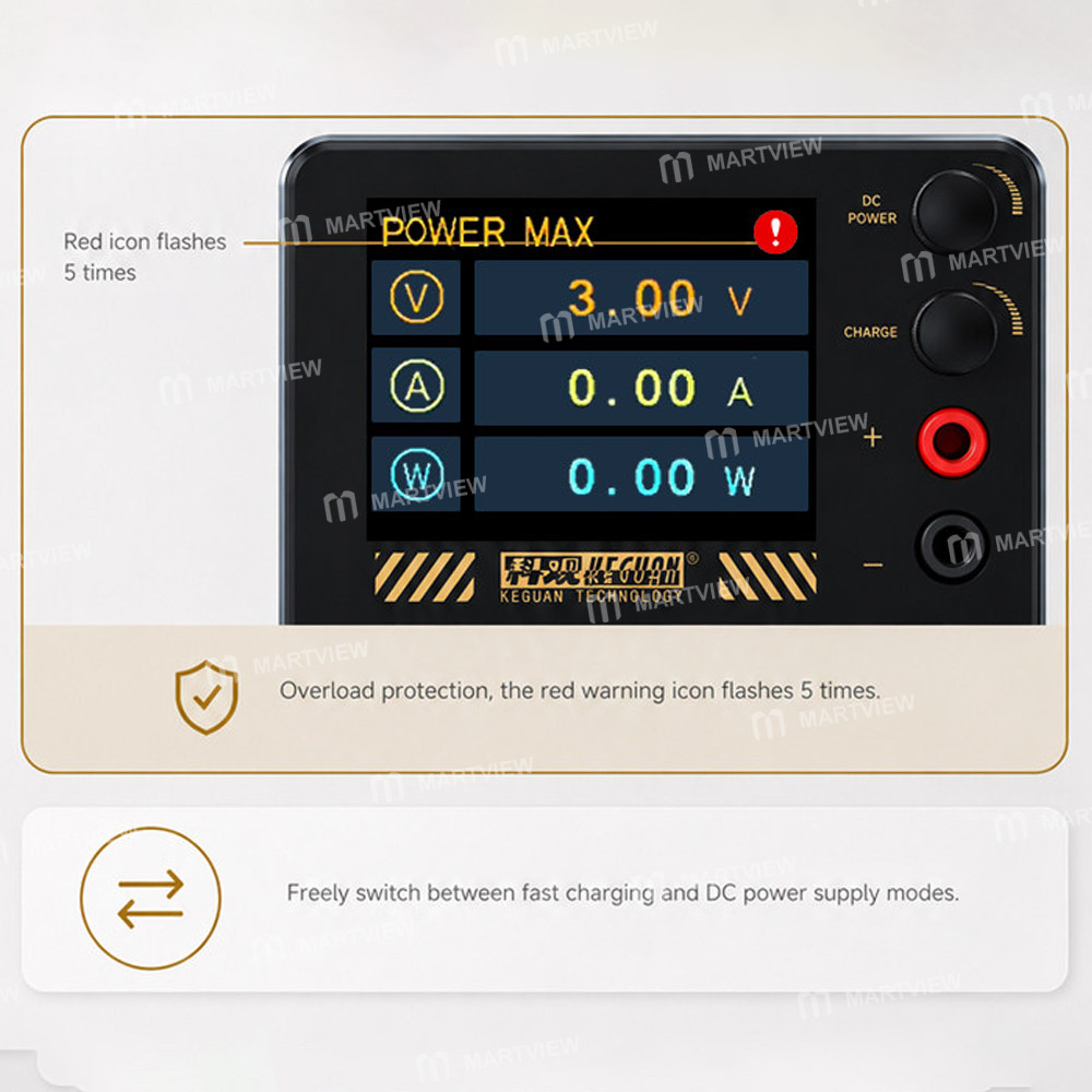 keguan kg-d8-pro-dual-mode-dc-power-supply-fast-charging-station-supports-15w-wireless-charging-3