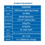 Sunshine SS-304Q 6 Port USB Smart Lightning Charger