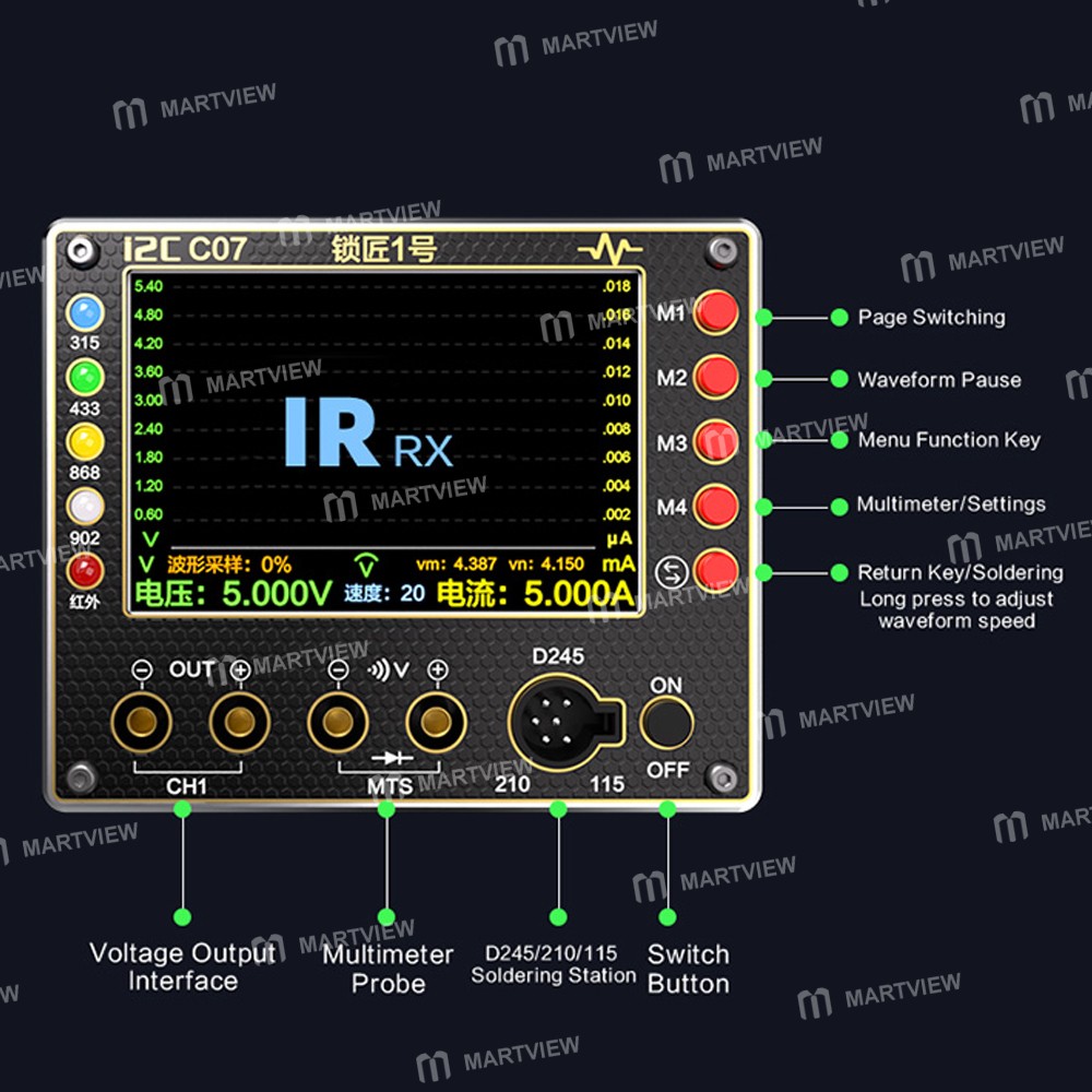 i2c c07-locksmith-no1-power-supply-frequency-test-board-waveform-multimeter-15