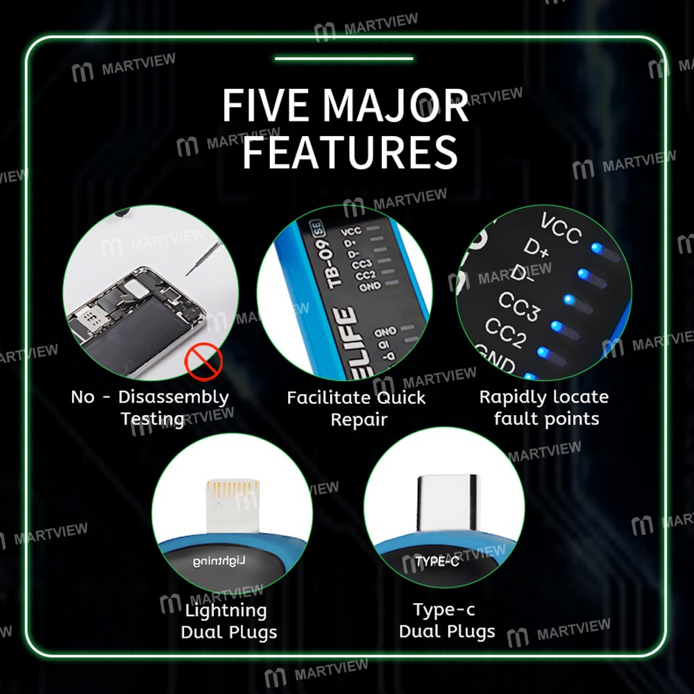 relife tb-09-se-simple-type-c-lightning-charging-port-tester-for-iphone-and-android-phones-7