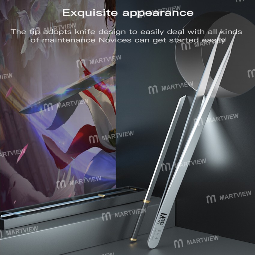 MaAnt Shadow Blade Series Hand-polished Non-magnetic Stainless Steel Tweezers