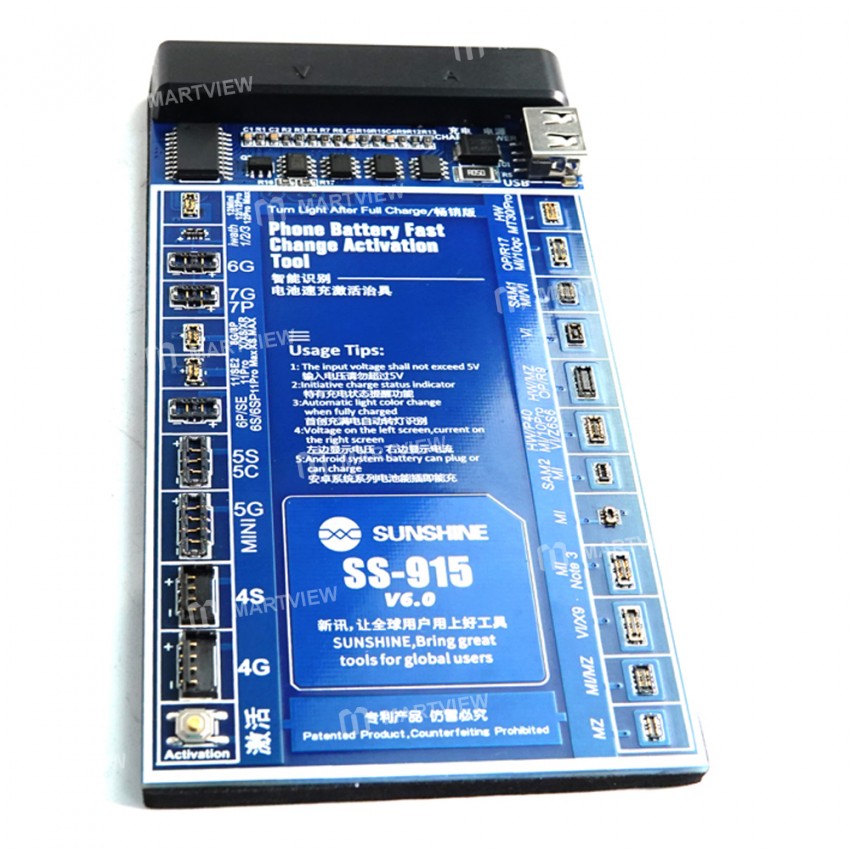Sunshine SS-915 Upgrade V6.0 Verison Fast Charging Smartphone Battery Activation Board with LED Disp