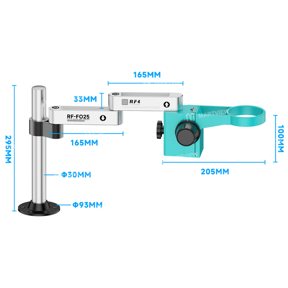 rf4 rf-fo25t-rotating-lift-adjustable-microscope-swing-arm-stand-with-76mm-focusing-bracket-4