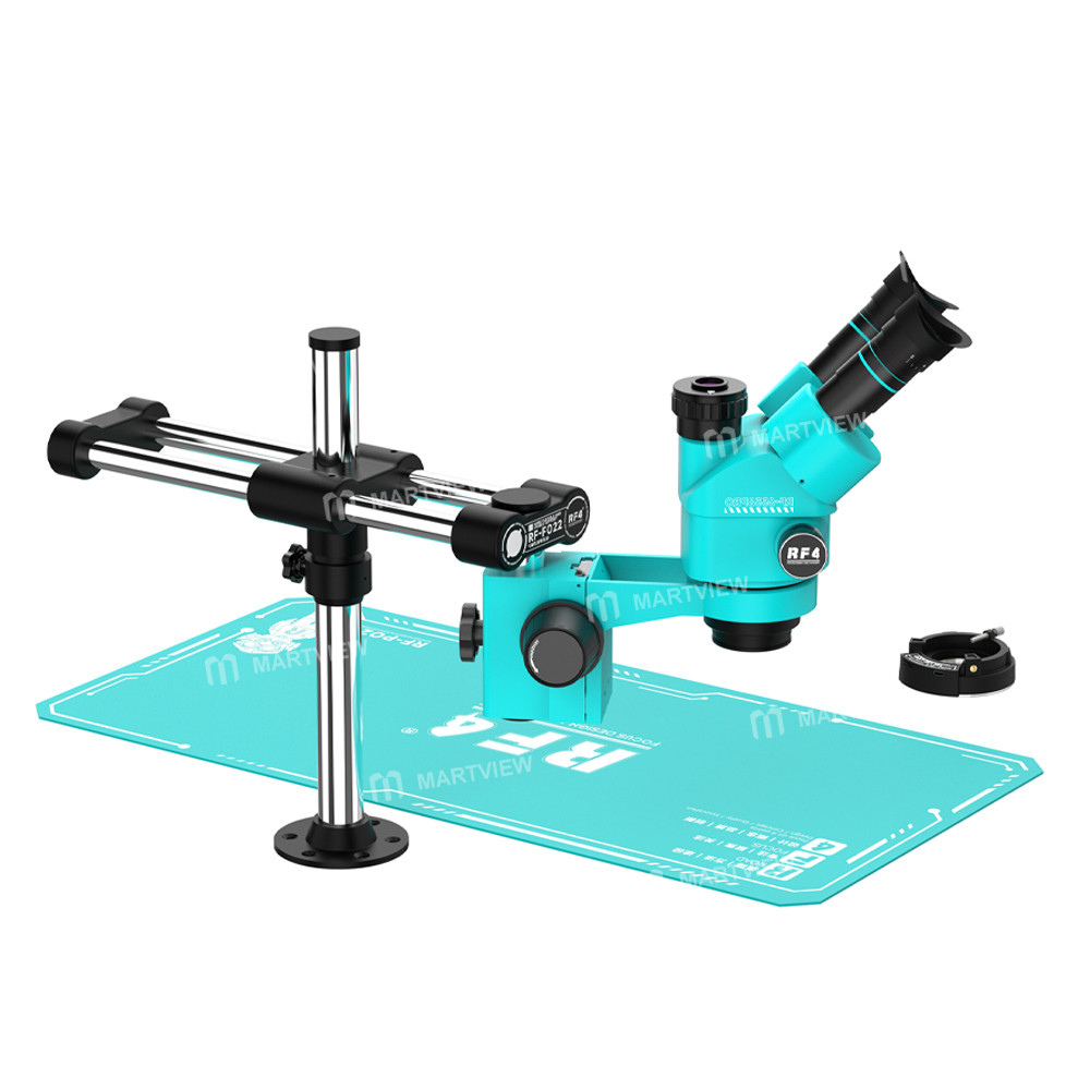 rf4 rf-6558pro-fo22-po24-65-58x-trinocular-stereo-microscope-with-fo22-double-arm-bracket-po24-silic