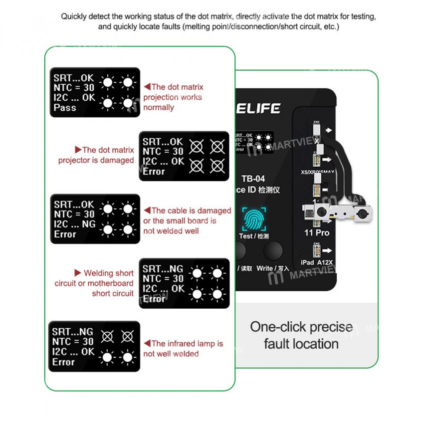 Relife TB-04 Face ID Repair Instrument For iPhone X-11Pro Max Dot Cable Repair with Optional Various