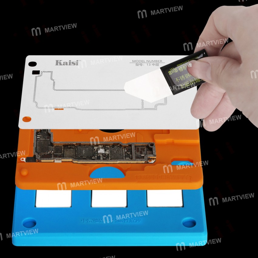 kaisi 18-in-1-silicone-middle-layer-tin-planting-bga-reballing-platform-set-5