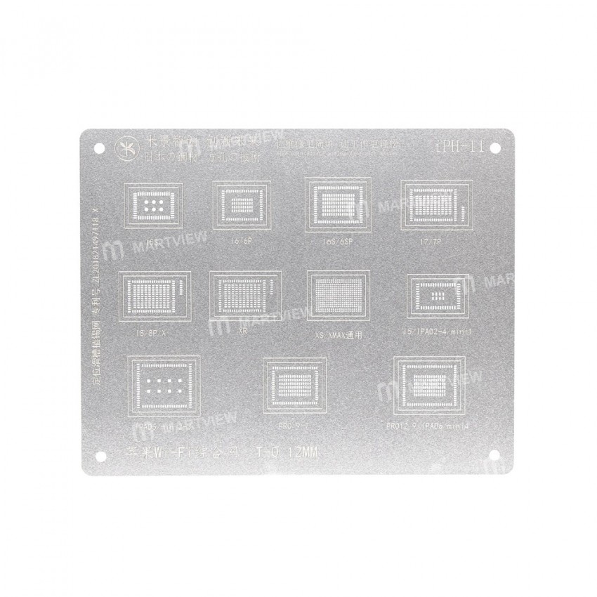 MiJing Multi-Function WIFI BGA Reballing Stencil Plant Tin Steel Net for iPhones iPads iPhone XR Xs