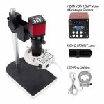 1.3MP HDMI VGA 30FPS Microscope Camera with Adjusting Bracket 130X C-mounting Lens LED Light