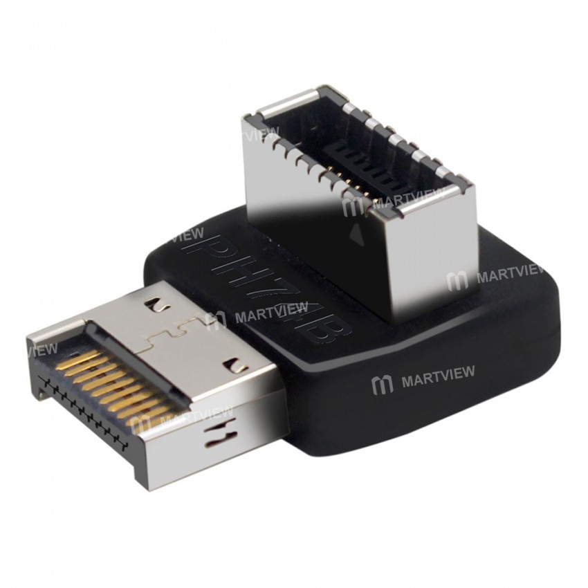 USB 3.1 Type-E 90 Degree Interface Steering Elbow with Shell for Computer Motherboard