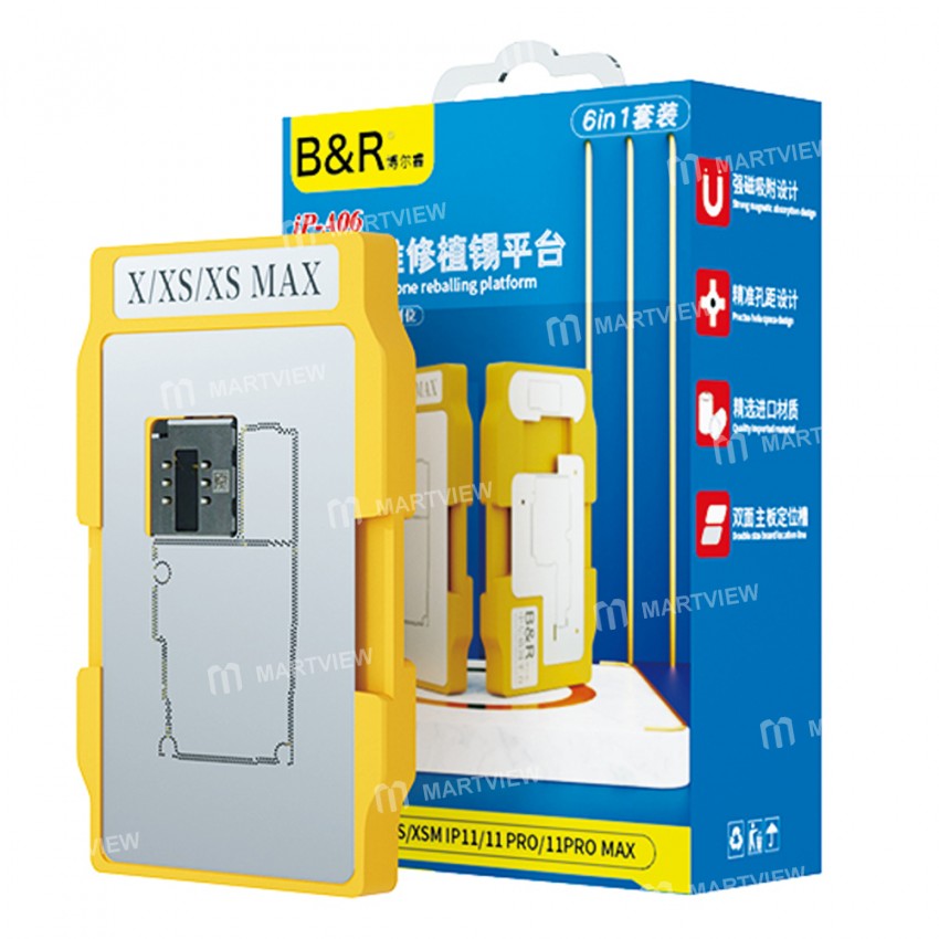 B&R IP-A06 Middle Layer Motherboard Tin Planting Platform for iPhone X / XS / XS Max / 11 / 11 Pro /