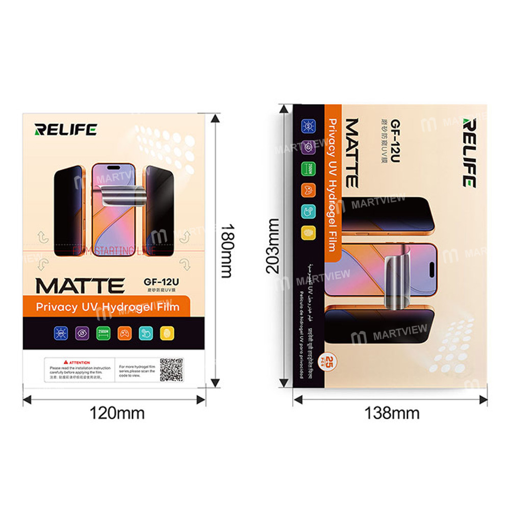 relife gf-12u-tempered-privacy-matte-uv-film-with-uv-curing-led-lamp-2