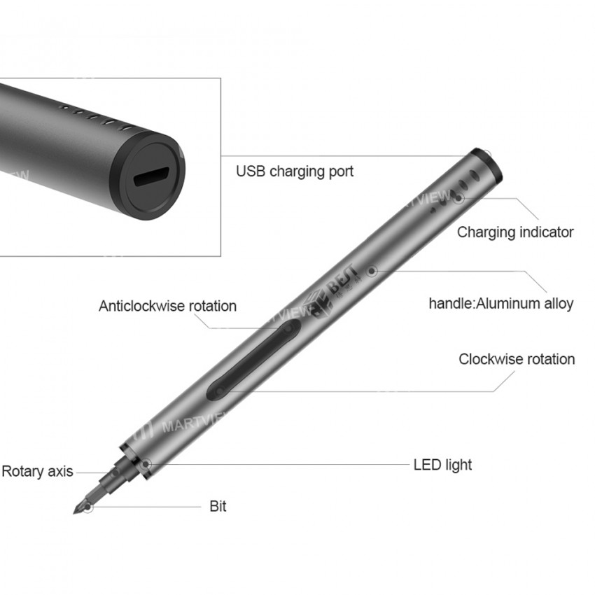 BST-9911+ Precision Magnetic Electric Screwdriver Set for Mobile Phone/Computer/Clock Repair