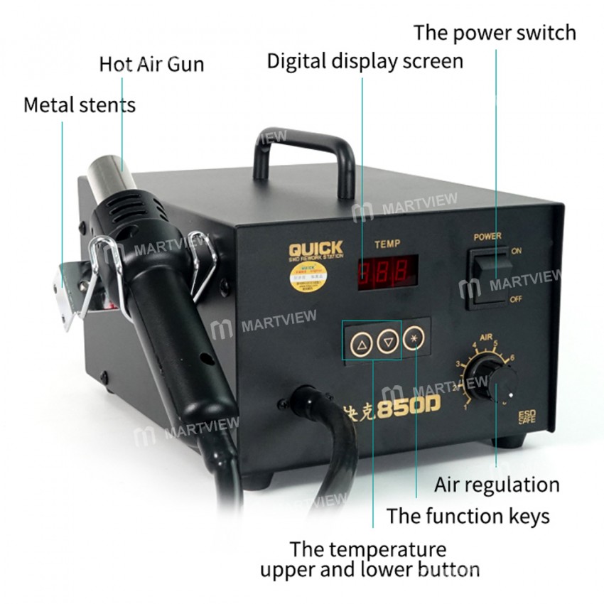 Quick 850D Digital ESD Hot Air Rework Station
