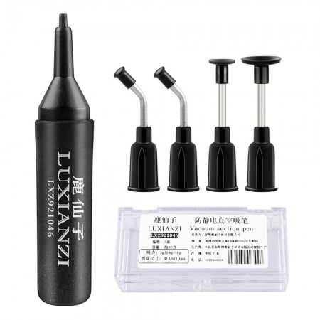 Luxianzi Anti-static Manual Vacuum Sucking Suction Pen with 4pcs Suction Tip for IC Chips Pick Up