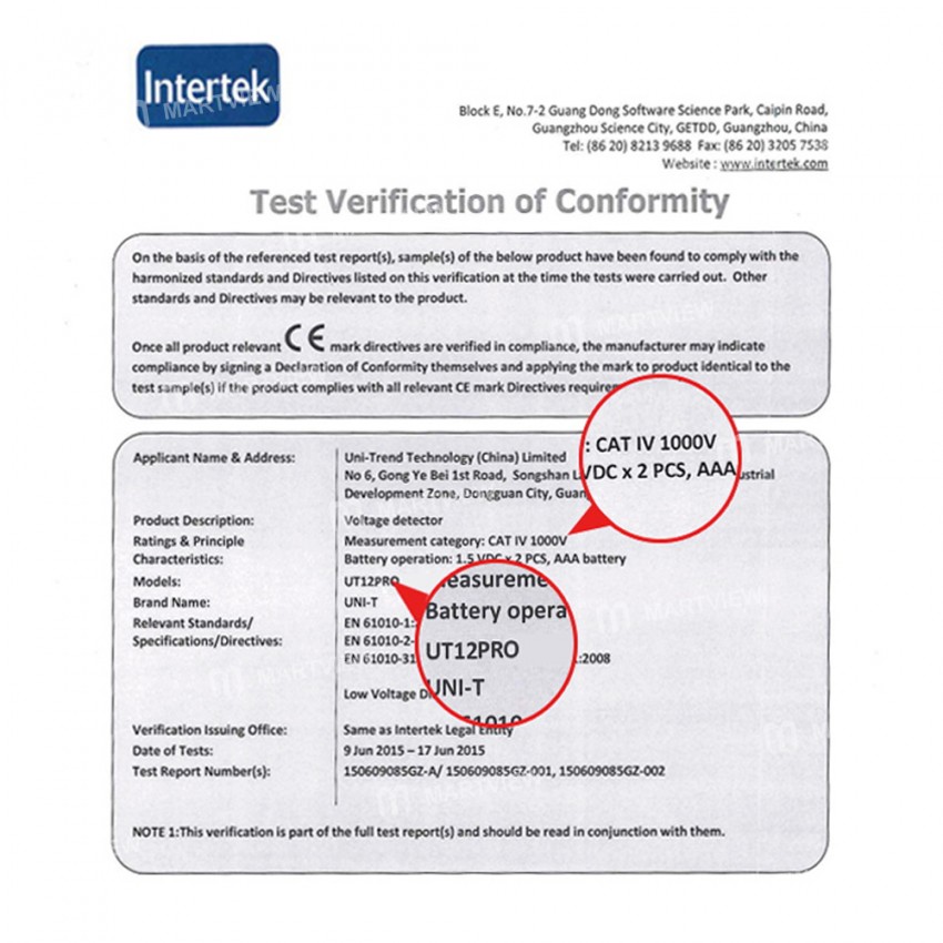 UNI-T UT12 Pro 12V-1000V Contactless AC Voltage Electric Tester Pen