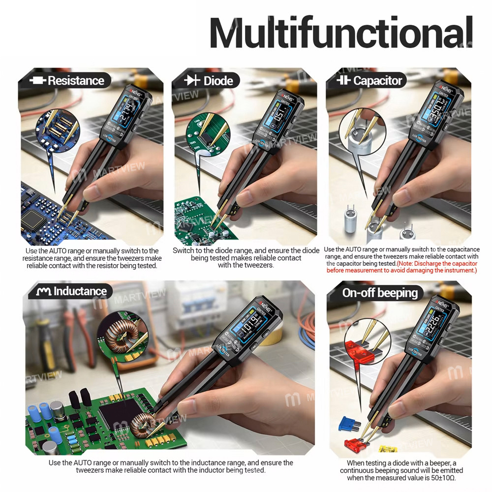 aneng gn703-type-c-rechargeable-lcr-smart-forceps-bridge-for-lcr-smd-esr-test-6