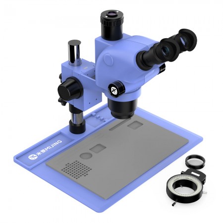 Mijing MJ-6565Pro 6.5-65X Synchronous Zoom Trinocular Stereo Microscope with Aluminum Alloy Base