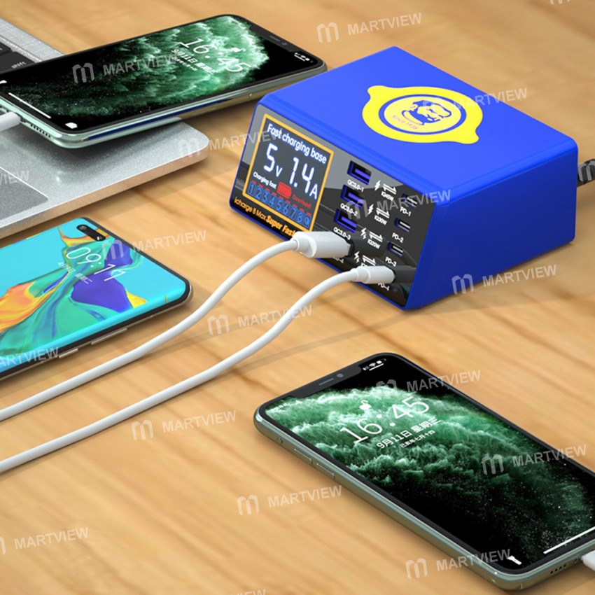 Mechanic iCharge 8Max 8-Port QC 3.0 Wireless Intelligent Super Fast Charge Station with LCD Display