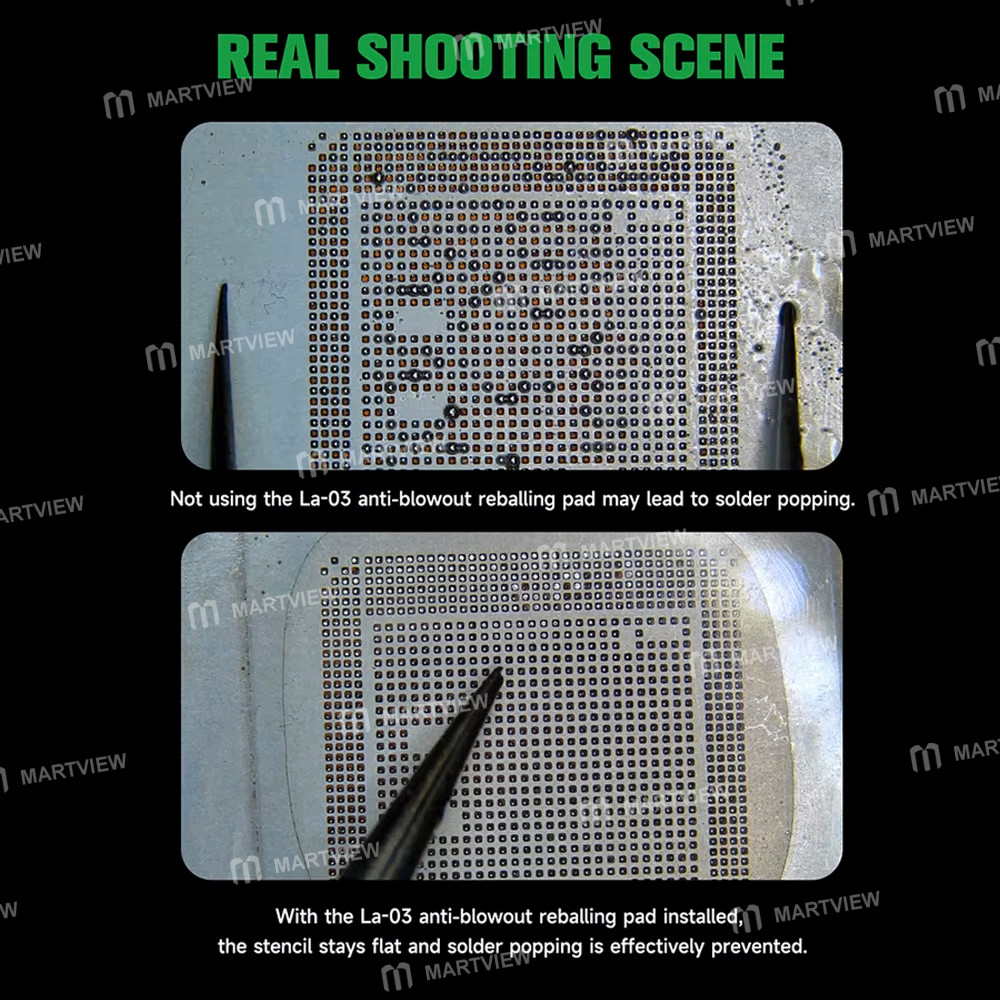 mechanic dusty-la-03-anti-blowout-bga-reballing-pad-for-cpu-ic-chip-soldering-repair-3