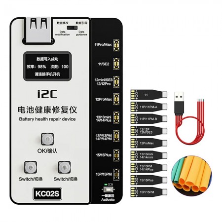 i2C KC02S Battery Health Recovery Device Activation Instrument Support iPhone 11 to 15 Full Series