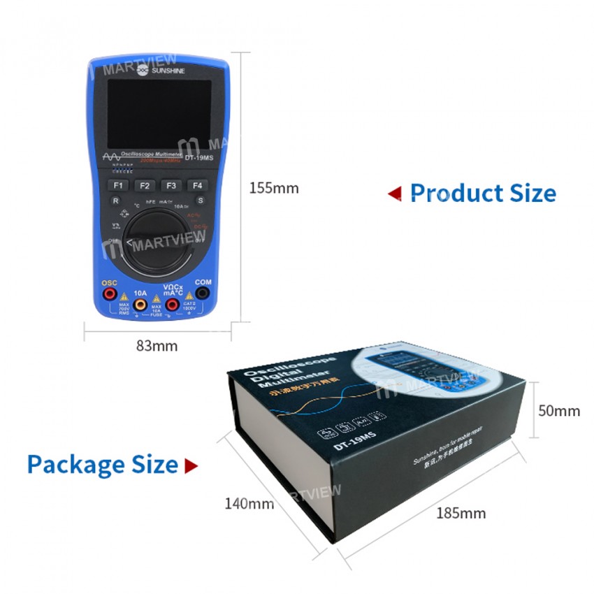 Sunshine DT-19MS 2in1Handheld Oscilloscope Multifunction LCD Display Test Meter