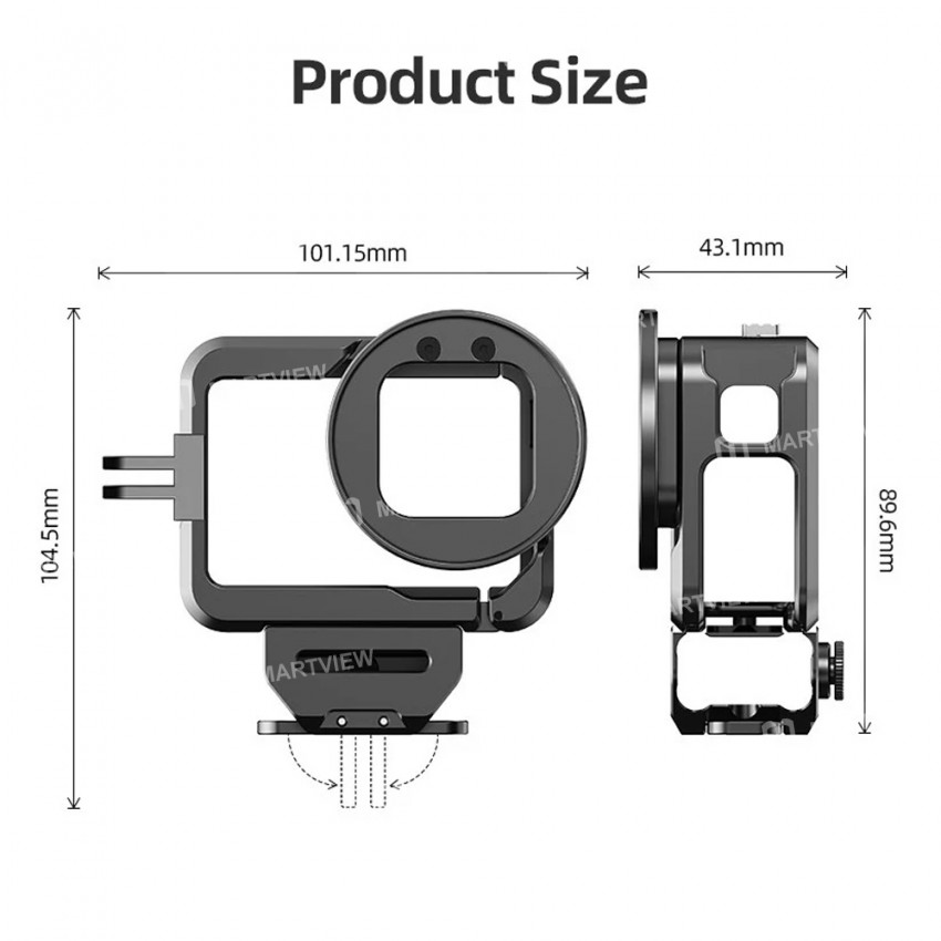 action camera-video-cage-metal-vlog-case-protective-housing-4