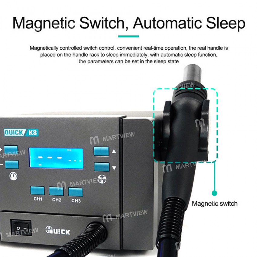 Quick K8 1000W Lead-free Smart Hot Air Desoldering Rework Station