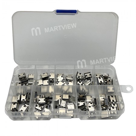 10 Models Mix 6 Pin and 16 Pin Type-C USB Female Socket for Digital Product Repair -100Pcs